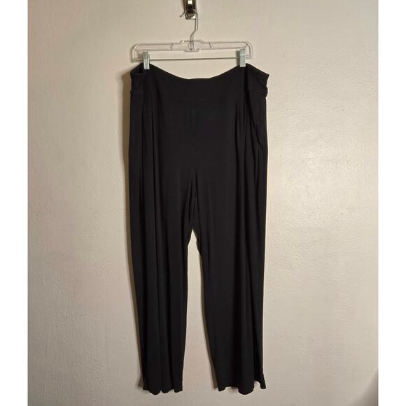 J. Jill Wearever Collection Black Pleated Cropped Stretch Knit Pull On Pant XL - Picture 3 of 13